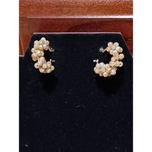 Vintage-Inspired Beaded Demi Hoop Earrings
